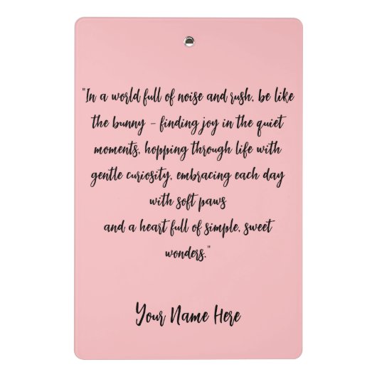 Bunny Mini Klemmbrett (Rückseite)