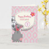 Bunny mit Balloons Karte (Gelbe Blume)