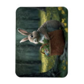 Bunny mit Basket im Wald Magnet (Vertikal)