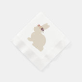 Bunny mit Blume Headband Malerei Serviette (Ecke)