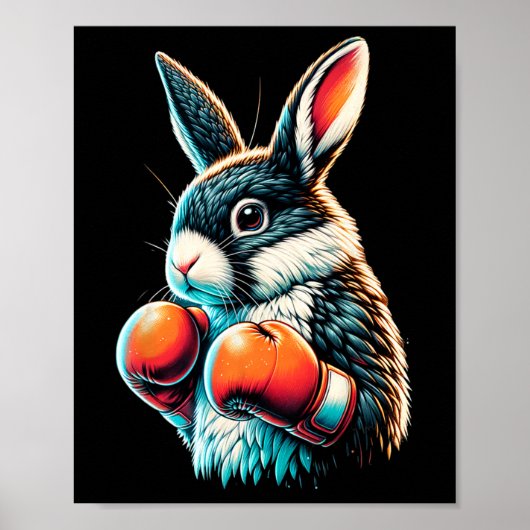 Bunny mit Boxhandschuhen Poster (Vorne)