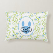 Bunny mit Brille Frühlingsfloral Zierkissen (Rückseite)