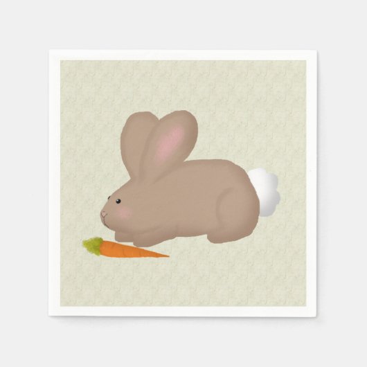 Bunny mit Carrot Paper Napkin Serviette (Vorderseite)