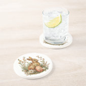 Bunny mit Ei Sandstone Untersetzer (Seite)