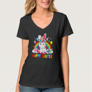 Bunny mit Eiern Ostern Langschläfchen Funny Happy  T-Shirt