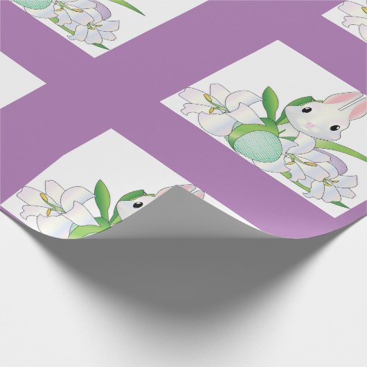 Bunny mit Eiern und Lilien Wrapping Paper Geschenkpapier (Ecke)