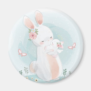 Bunny mit einem Baby Magnet