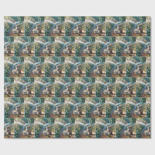 Bunny mit einem Korb von weißen Milchsorten Geschenkpapier (Flach)