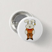 Bunny mit einer Glocke im Ohr Button (Vorne & Hinten)