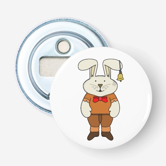 Bunny mit einer Glocke im Ohr Flaschenöffner (Vorderseite)