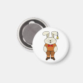 Bunny mit einer Glocke im Ohr Magnet (Vorderseite/Rückseite)