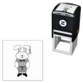 Bunny mit einer Glocke im Ohr Permastempel (Beispiel)