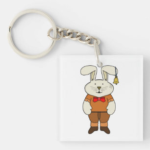 Bunny mit einer Glocke im Ohr Schlüsselanhänger