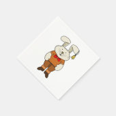 Bunny mit einer Glocke im Ohr Serviette (Ecke)