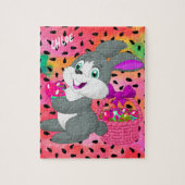 BUNNY MIT FARBEIERN IN BASKET JIGSAW PUZZLE (Vertikal)