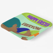 Bunny mit farbenfrohen Eiern Pappteller (Gewinkelt)