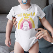 Bunny mit farbigem Regenbogen Baby Strampler