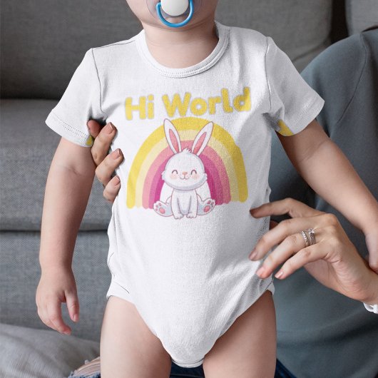 Bunny mit farbigem Regenbogen Baby Strampler