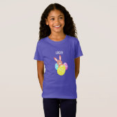 BUNNY MIT FARBIGEN EIERN KUSTOM SCHWARZER T - Shir T-Shirt (Vorne ganz)