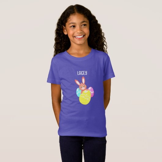 BUNNY MIT FARBIGEN EIERN KUSTOM SCHWARZER T - Shir T-Shirt (Vorne ganz)