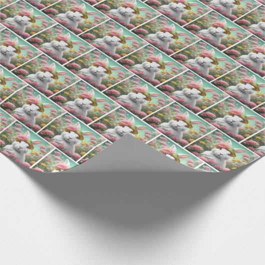 Bunny mit Summer Garden Hat Geschenkpapier (Ecke)