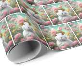 Bunny mit Summer Garden Hat Geschenkpapier (Rolleneckpunkt)