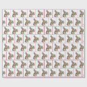 Bunny mit Tulip Bouquet Geschenkpapier (Flach)