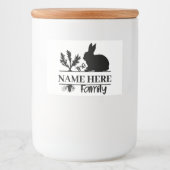 Bunny Monogram Food Container Lebensmitteletikett (Vorderseite)