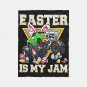 Bunny Monster Truck Oster ist mein Jam Day Boys To Fleecedecke