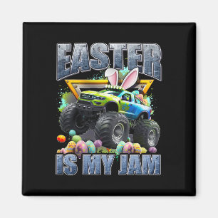 Bunny Monster Truck Ostern ist mein Jam Tag Jungen Magnet