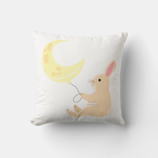 Bunny & Moon Balloon Sitzkissen Kissen (Vorderseite)