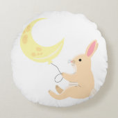 Bunny & Moon Balloon Sitzkissen Rundes Kissen (Vorderseite)