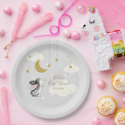 Bunny Moon Star Cloud Baby Dusche Pappteller (Party)