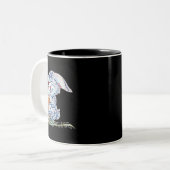 Bunny Motif Rabbit 1 Zweifarbige Tasse (Vorderseite Links)