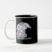 Bunny Motif Rabbit 1 Zweifarbige Tasse (Links)