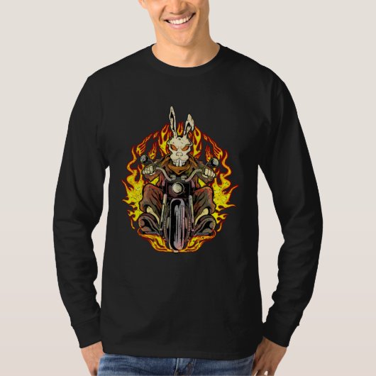 Bunny Motorcycle Rabbit Biker T-Shirt (Vorderseite)