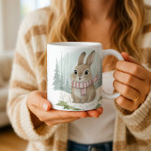 Bunny Mug Cute Watercolor Winter Rabbit Christmas  Kaffeetasse