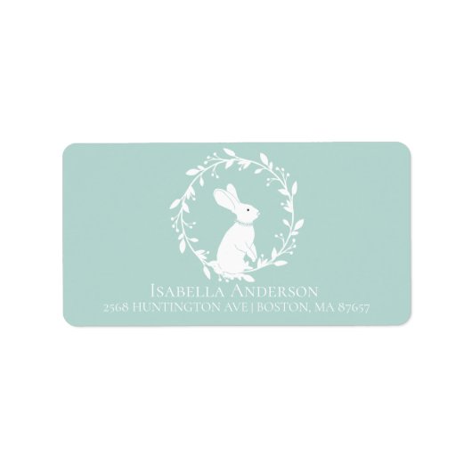 Bunny Neutral Baby Shower Address Label Adressaufkleber (Vorne)