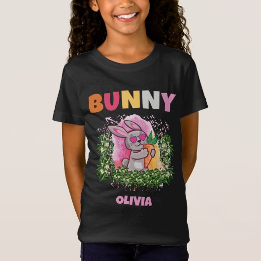 BUNNY NIEDLICH FUNNY FARNY FARBIGE PERSONALISIERTE T-Shirt (Vorderseite)