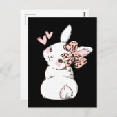 Bunny Niedlich Rabbit Leopard Krawatte Girls Postkarte (Vorne/Hinten)
