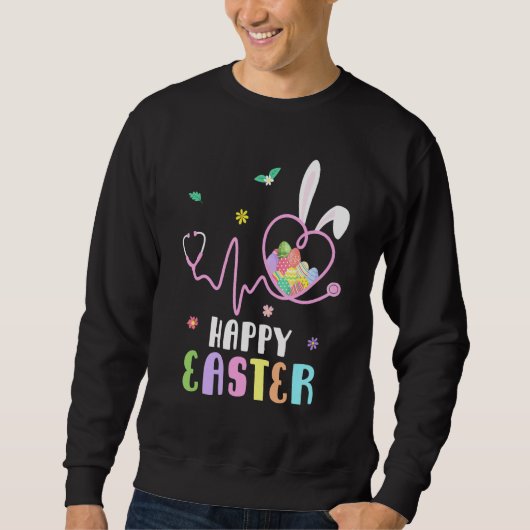 Bunny Nurse Stethoscope Happy Oaster Eggs Rabbit N Sweatshirt (Vorderseite)