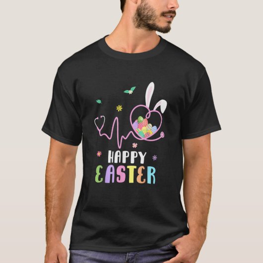 Bunny Nurse Stethoscope Happy Oaster Eggs Rabbit N T-Shirt (Vorderseite)
