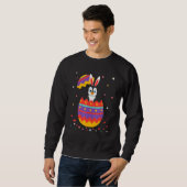 Bunny Oars Eggs Kostüm Niedlich Ostern Grafischer Sweatshirt (Vorne ganz)