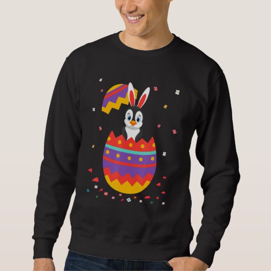 Bunny Oars Eggs Kostüm Niedlich Ostern Grafischer Sweatshirt (Vorderseite)