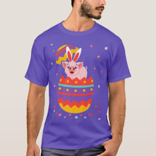 Bunny Oars Eggs Kostüm Niedlich Ostern Grafischer  T-Shirt