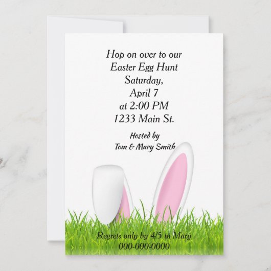 Bunny Oars Ostereier Hunt Einladung (Vorderseite)