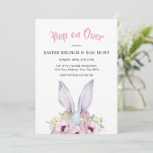 Bunny Oaster Brunch & Egg Hunt Einladung (Stehend Vorderseite)