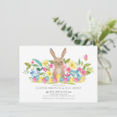 Bunny Oaster Brunch & Egg Hunt Einladung (Stehend Vorderseite)