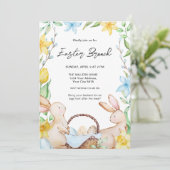 Bunny Oaster Brunch Einladung (Stehend Vorderseite)