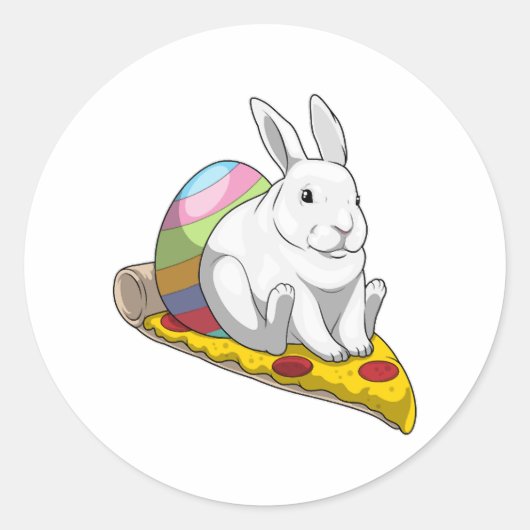 Bunny Oaster Easter Ei Pizza Runder Aufkleber (Vorderseite)